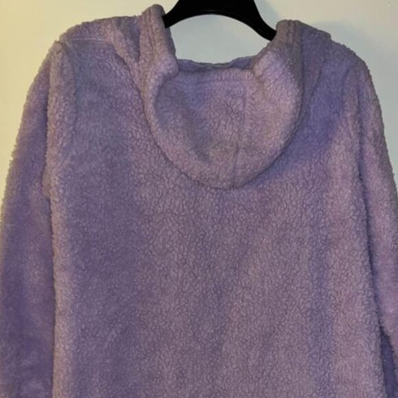 Purple Open Front Hooded Sweater - Picture 6 of 7